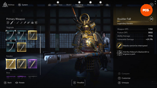 Assassin's Creed Shadows best weapons: Yasuke holding a large kanabo