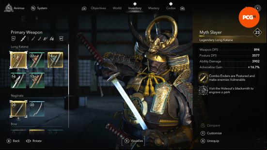 Assassin's Creed Shadows best weapons: Yasuke unsheathing a large katana