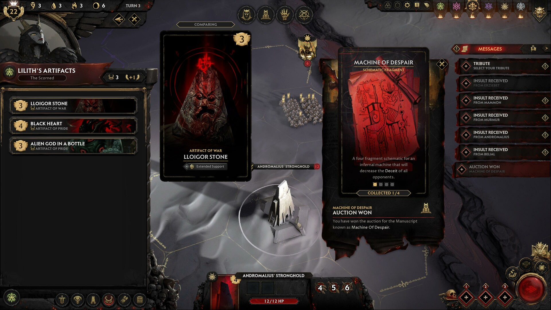 Solium Inferrnum update: A menu screen from 4X game Solium Infernum