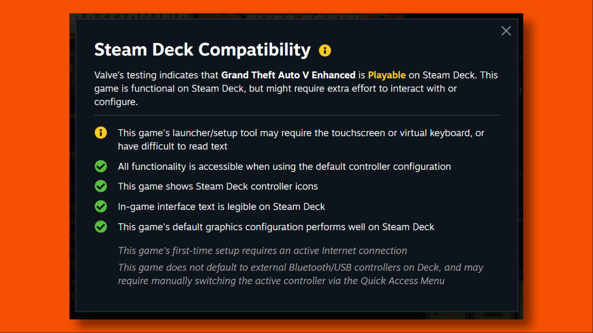 GTA 5 Enhanced Steam Deck compatibility guidance