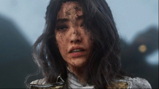 A character covered in mud in Clair Obscur.