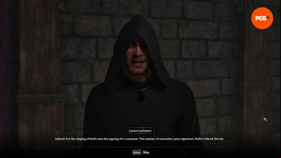 Oblivion Remastered Dark Brotherhood: the hooded Lucien.