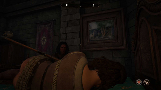 A woman lying down in Oblivion Remastered.