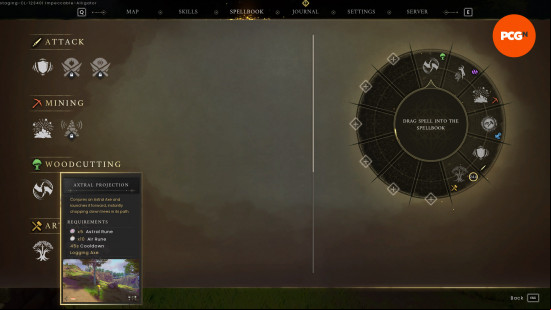 Runescape Dragonwilds spells: Axtral Projection UI icon