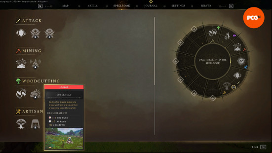 Runescape Dragonwilds spells: Superheat UI icon