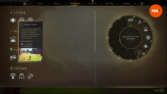 Runescape Dragonwilds spells: Tempest Shield UI icon