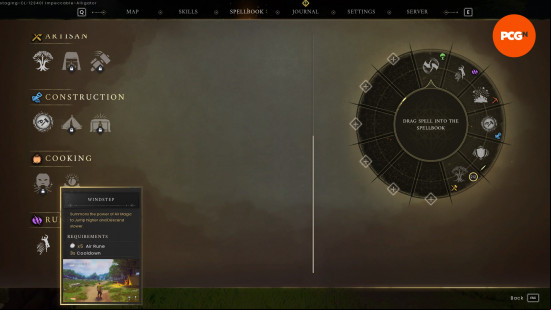 Runescape Dragonwilds spells: Windstep UI icon