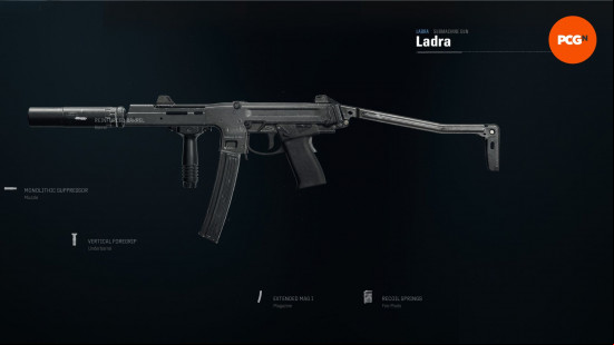 Best Warzone guns: a compact submachine gun with a large muzzle attachment.