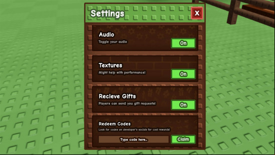 The settings screen in grow of garden.