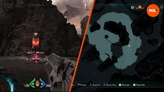 Doom The Dark Ages wolf statues: staring at a wolf statue in Siege Part 1