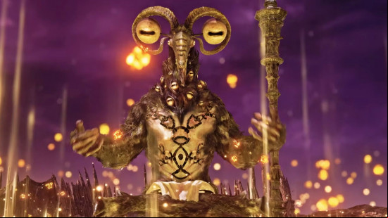 Nightreign bosses: Libra, Creature of Night, one of the Night Lords, sits cross-legged as it casts Madness spells.