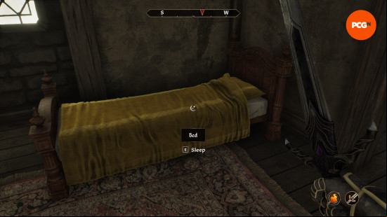 Oblivion Remastered Mages Guild: a bed in the Mages Guild