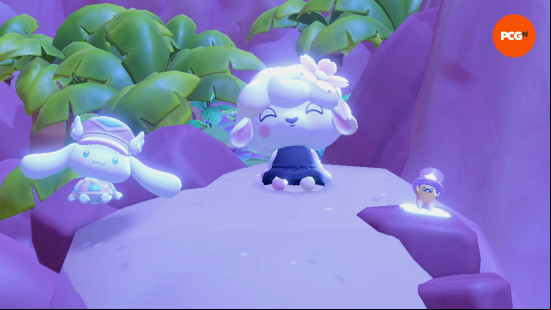 A lamb player character poses next to a Tophat Gudetama at The Oasis, week commencing May 19, 2025.