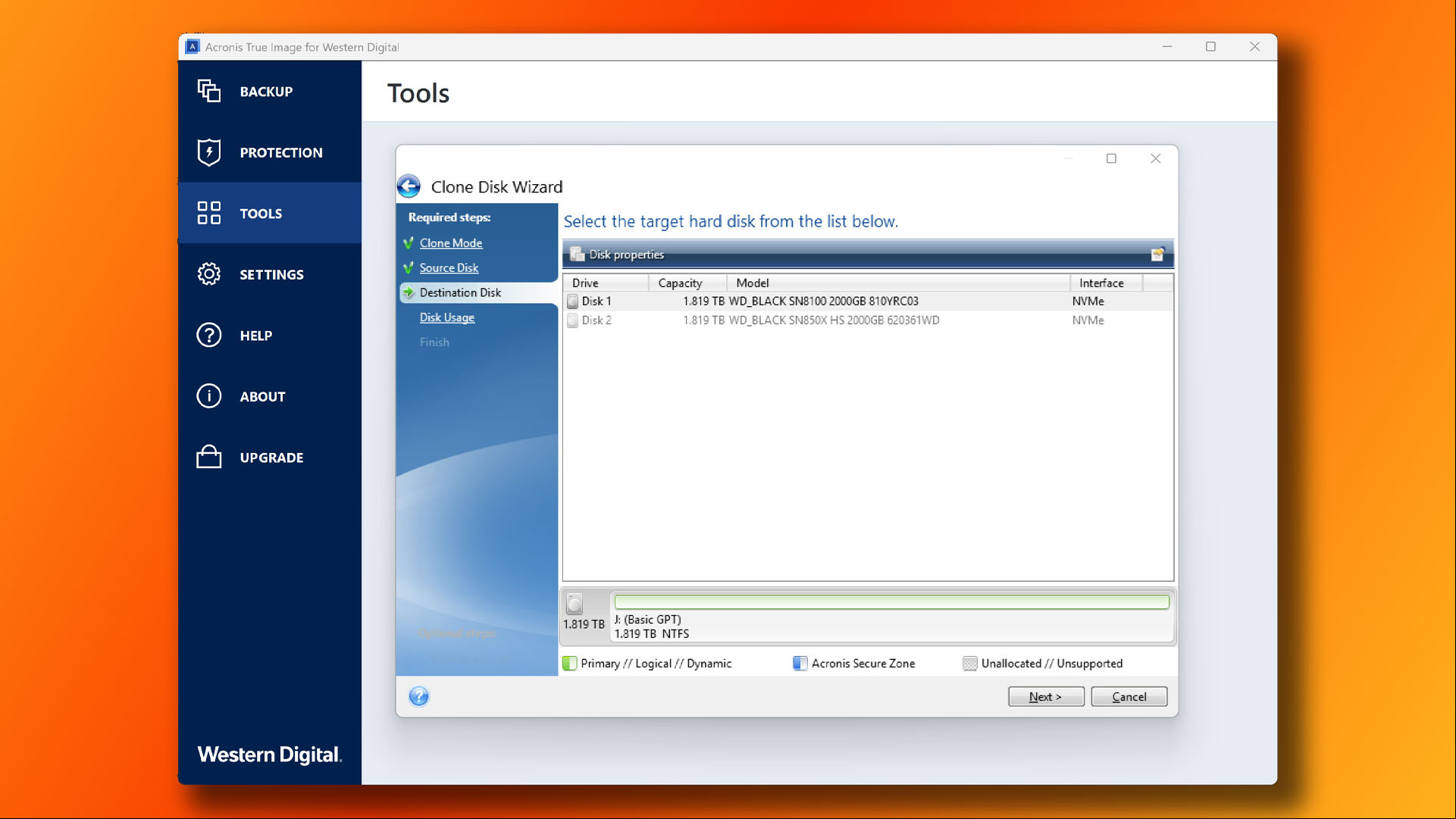 WD Black SN8100 review: WD Acronis TrueImage