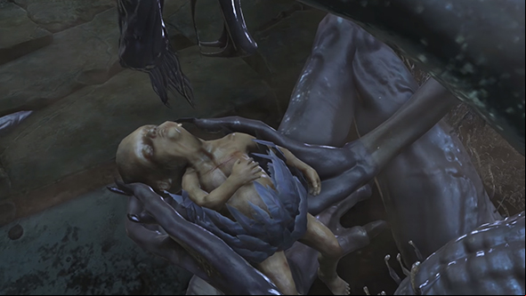 Dark Souls 3 alpha shows Oceiros smashing a visible baby